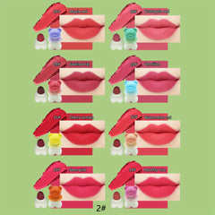 12 Pcs Bear Lipstick Set Long Lasting Waterproof Lip Tint for Women Girls