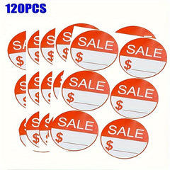 120PCS Red Circle Sales Stickers 5.08cm Round Labels Self Adhesive