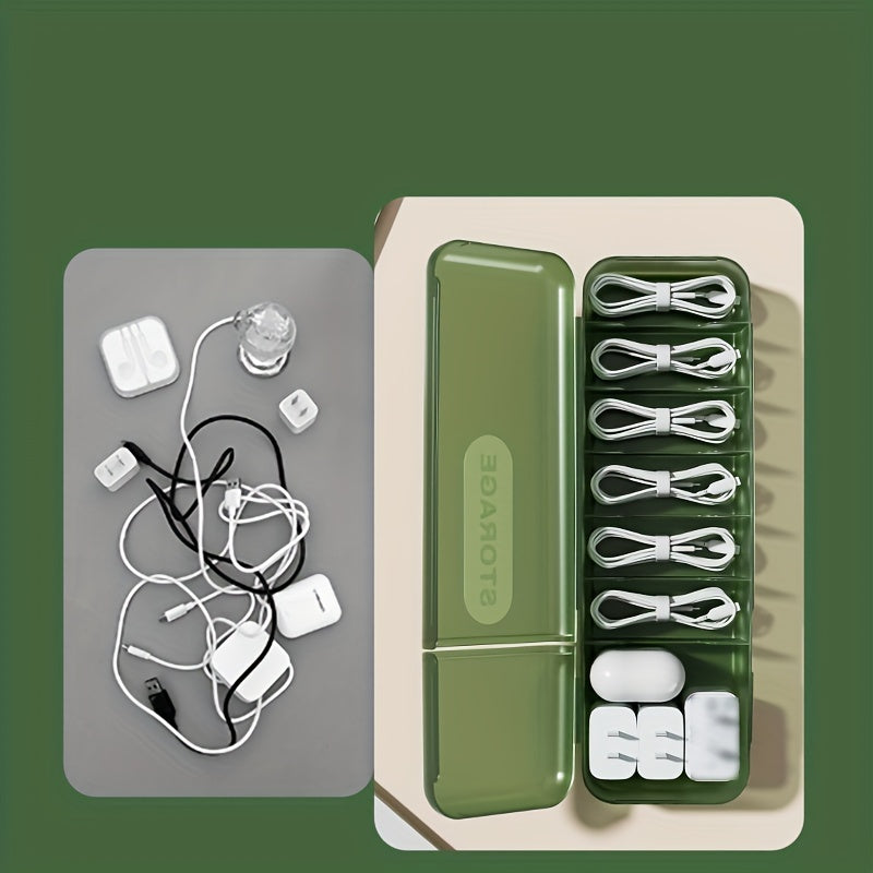 Desktop Data Cable Storage Box With Lid Wire Storage Artifact Mobile Phone