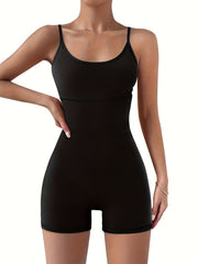 Yoga Rompers Round Neck Sleeveless Jumpsuit Activewear