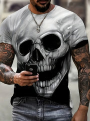 Men's Skull Print Short Sleeve T Shirt