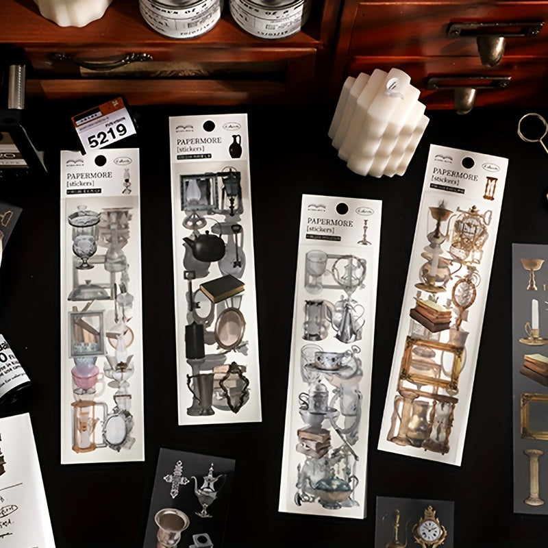 6pcs Vintage Stickers for DIY Art Supplies