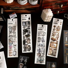 6pcs Vintage Stickers for DIY Art Supplies