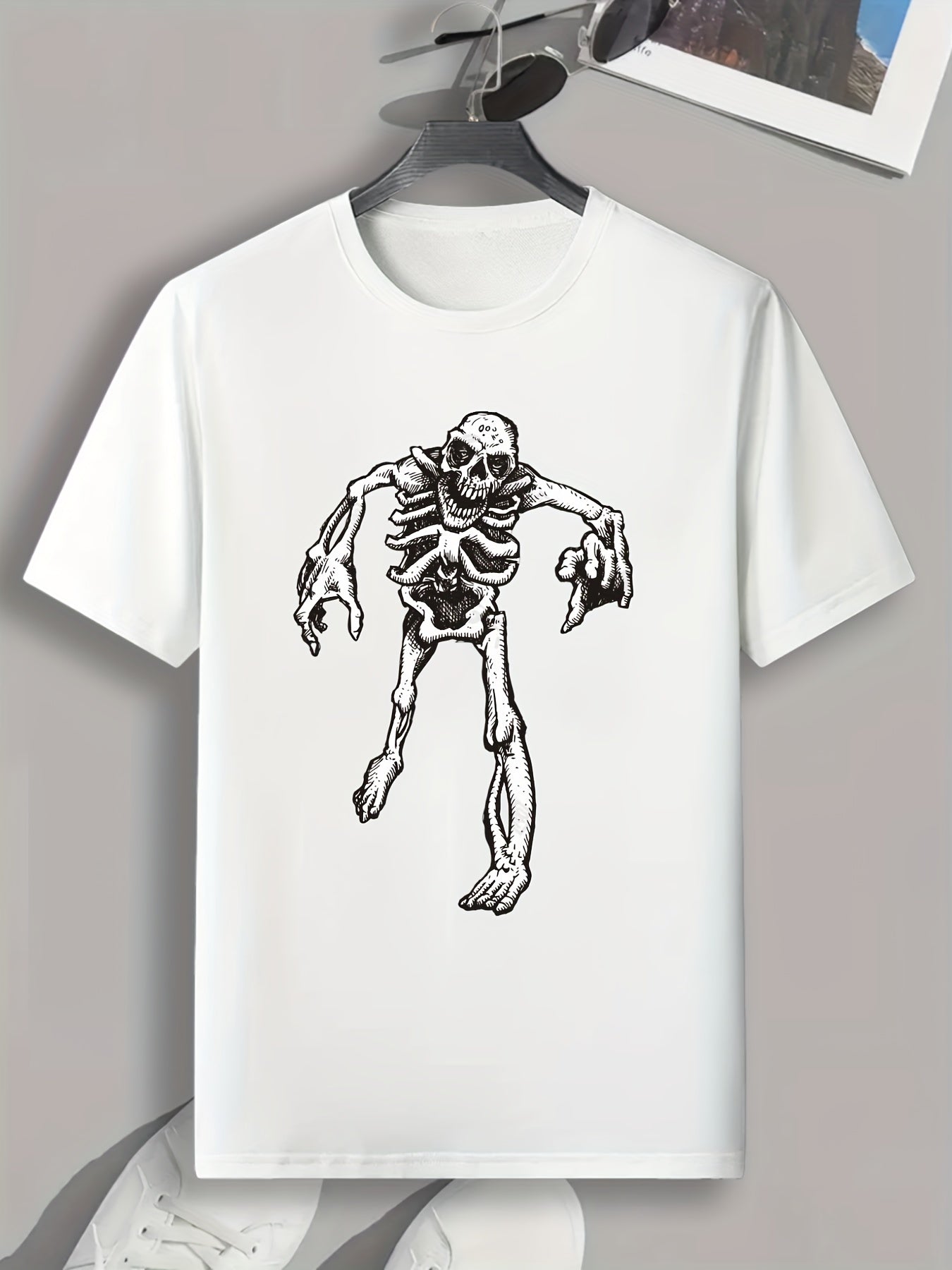 Skeleton Zombie Print Men's Graphic T-shirt for Summer