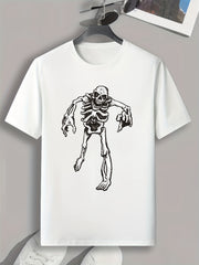 Skeleton Zombie Print Men's Graphic T-shirt for Summer