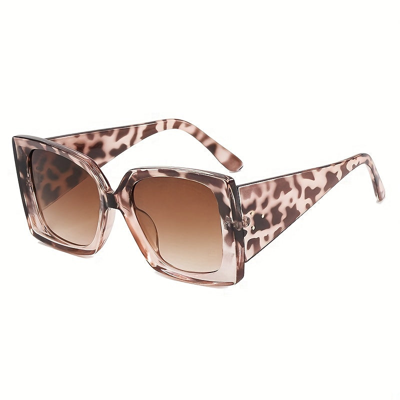 Square Sunglasses Rivet Decor Gradient Glasses UV400