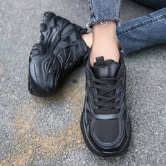 Women's Breathable Mesh Platform Sneakers Lightweight Low Top Running Shoes