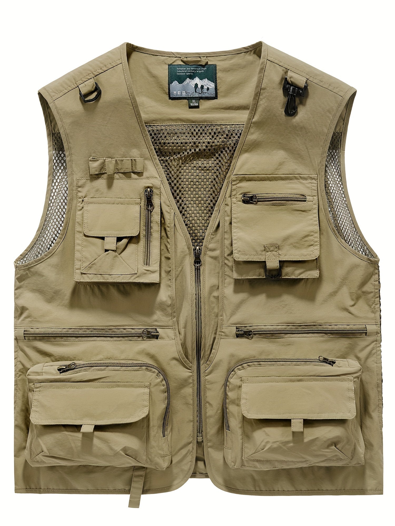 Men's Zipper Cargo Vest For Spring Summer Outwear