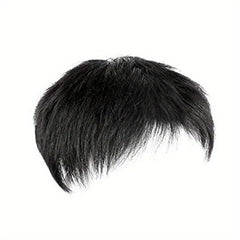Men's High Top Fade Wig Natural Short Human Hair Toupee Clip