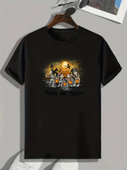 Skeletons 'Trick Or Treat' Halloween Print Men's Graphic T shirt