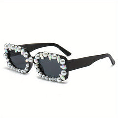 Diamond & Pearl Decorated Street Sunglasses UV400