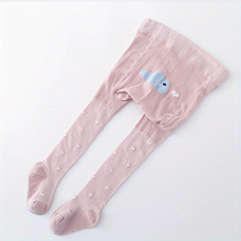 Baby Girl Cartoon Leggings Mesh & Elastic Autumn Spring