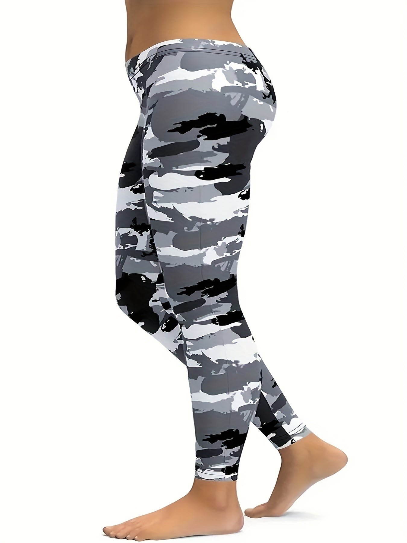 Camo Low Rise Stretch Yoga Leggings