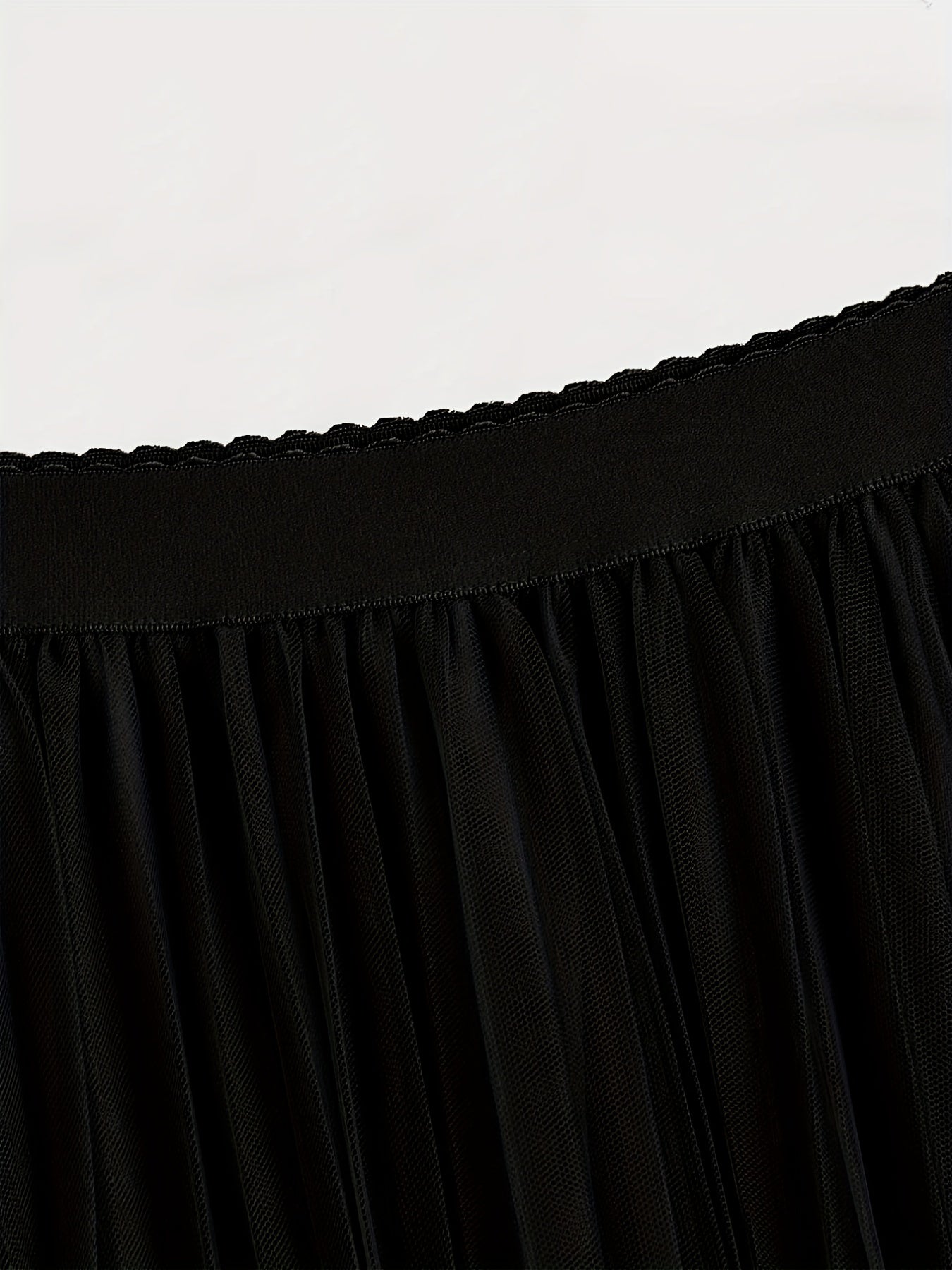 High Waist Mesh Skirt Solid Casual Skirt Women's Clothing