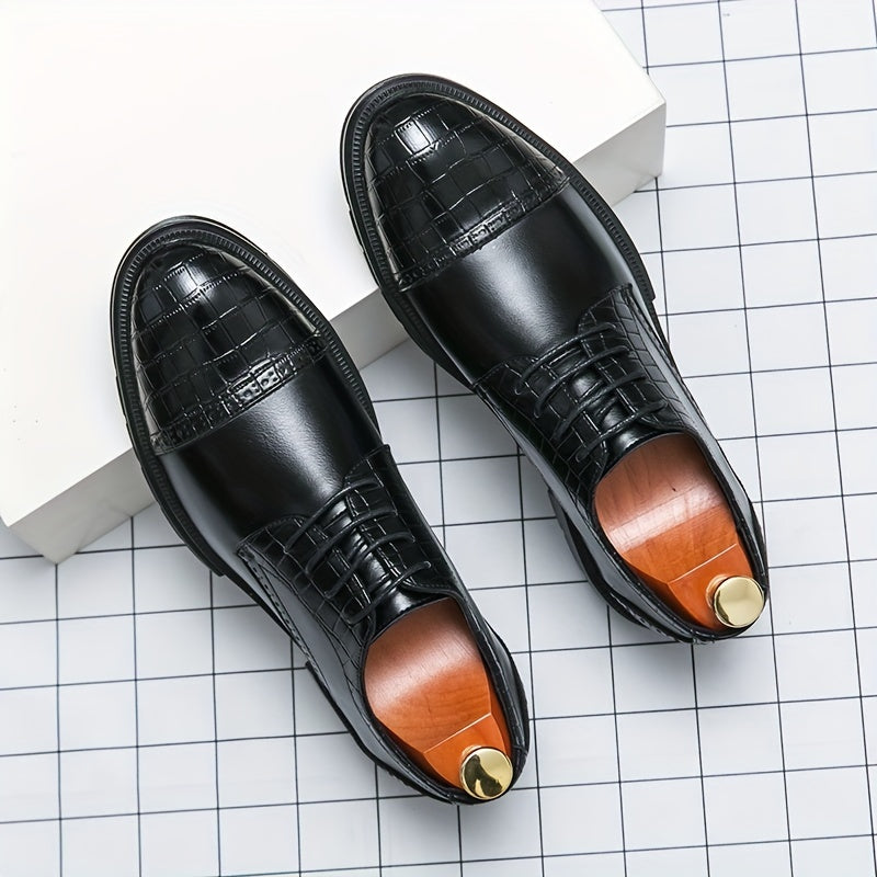 Men's Plaid Lace Up Dress Shoes - Smart Casual Walking Shoes