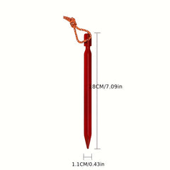5pcs Aluminum Canopy Tent Pegs Heavy Duty Ground Nail with Reflective Rope