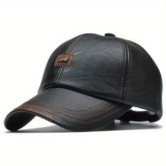 Adjustable PU Leather Baseball Cap Unisex Solid Dad Hat