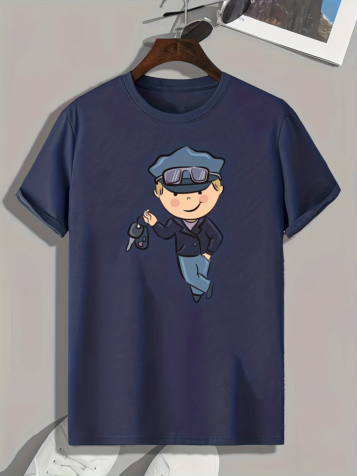 Cartoon Boy Print Men's Graphic T-shirt for Summer