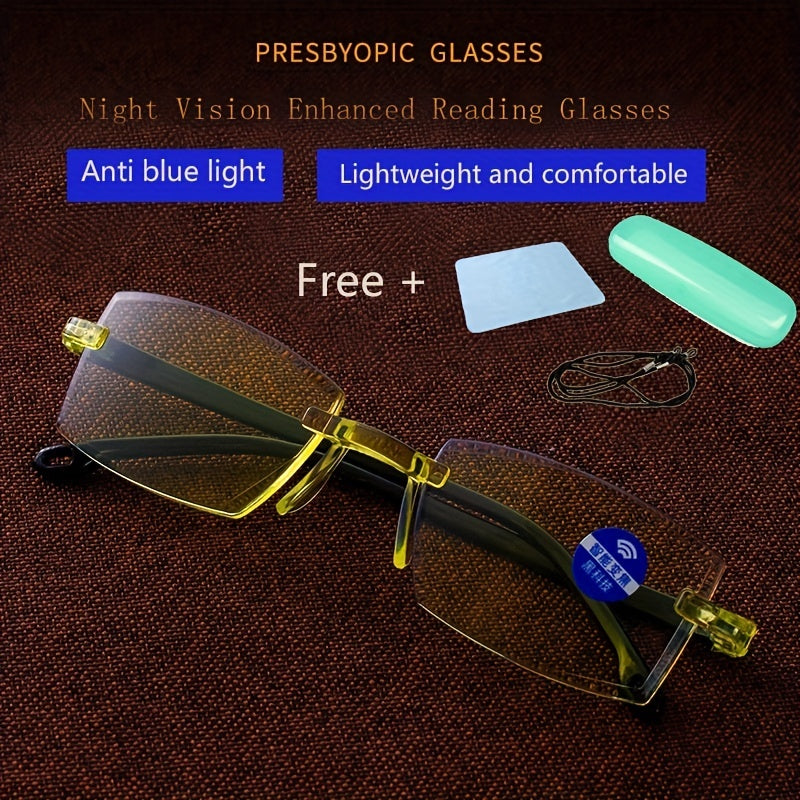 Men's Night Vision Glasses Anti Glare Reading Glasses