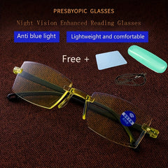 Men's Night Vision Glasses Anti Glare Reading Glasses