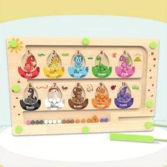 Wooden Train Magnetic Puzzle Toy Activity Counting Skill Learning Gift