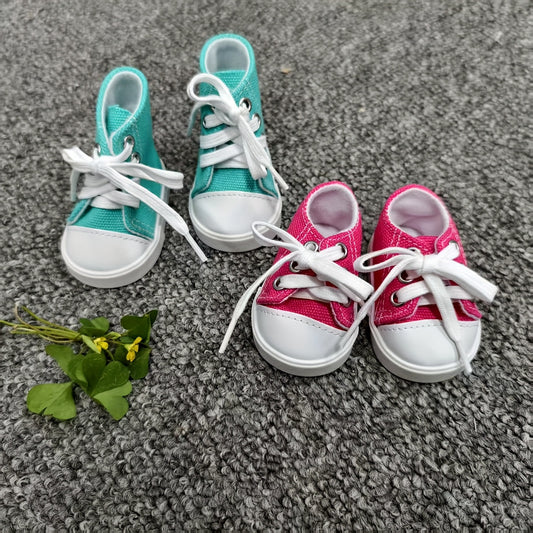 2pcs Lace Up Doll Shoes Canvas Shoes for Doll Outfits Enhances Look