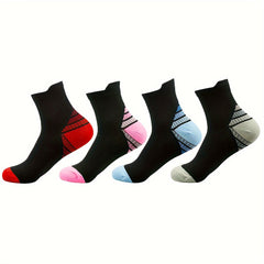 4 Pairs Ankle Compression Socks Arch Support Sports Socks
