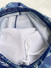 Boys Shark Graphic T-shirt & Trunks Set Swimsuit