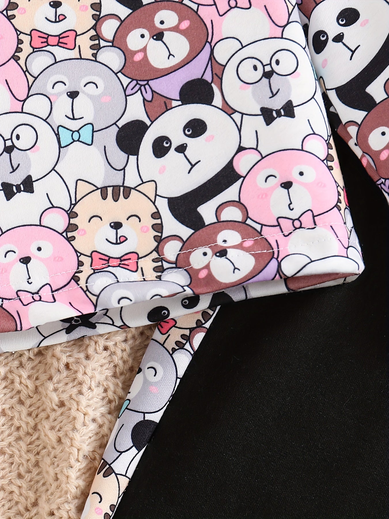 Toddler Girl's Cartoon Animals Hoodie & Sweatpants Set
