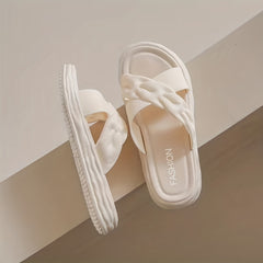 Cross Strap Slides Soft Sole Pillow Slides Casual Platform Shoes