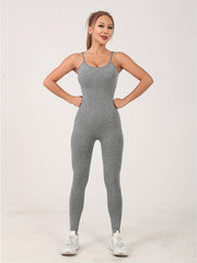 Sports Cami Jumpsuit Sleeveless Quick Drying Yoga Bodysuit Women's Activewear