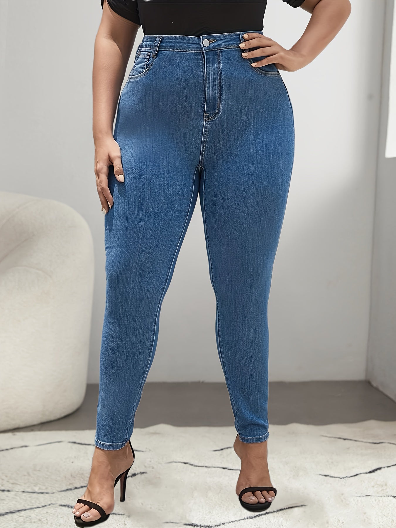 High Rise Skinny Pocketed Jeans
