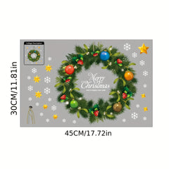 Christmas Window Sticker Wreath Removable Vinyl Waterproof Sticker