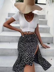 High Waist Split Skirt for Women's Casual Beach Wear