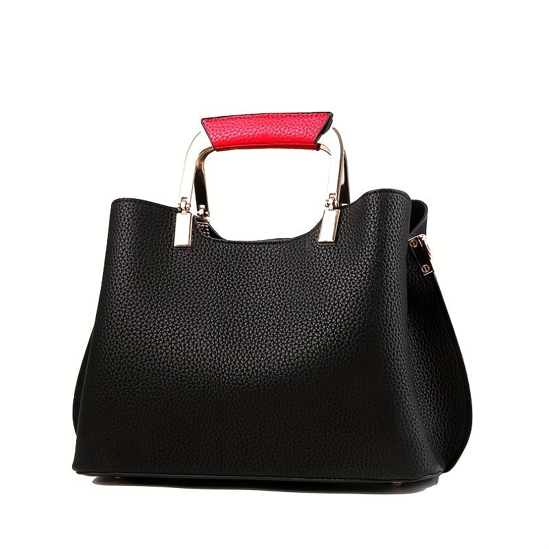 Colorblock Handbags For Women Pompom Crossbody Satchel Purse