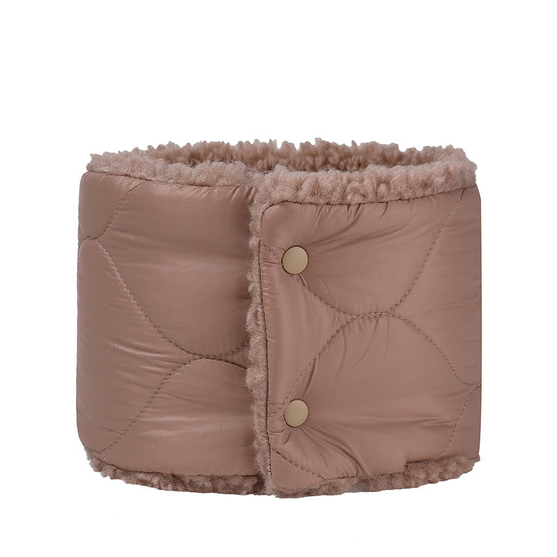 Winter Plus Velvet Button Bib Neck Guard Warm Double sided Neck Sleeve