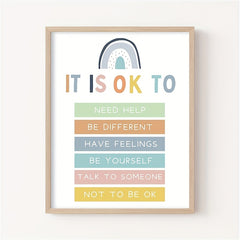 Boho Rainbow Wall Decor Self Esteem Affirmation Poster