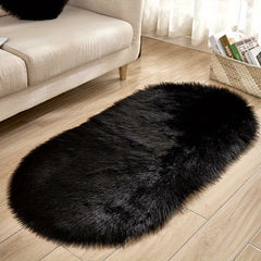Oval Plush Rug Bedside Foot Cushion Sofa Foot Cushion Carpet Floor Mat 60
