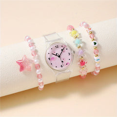 Kids Flamingo Pattern Cartoon Watch Set