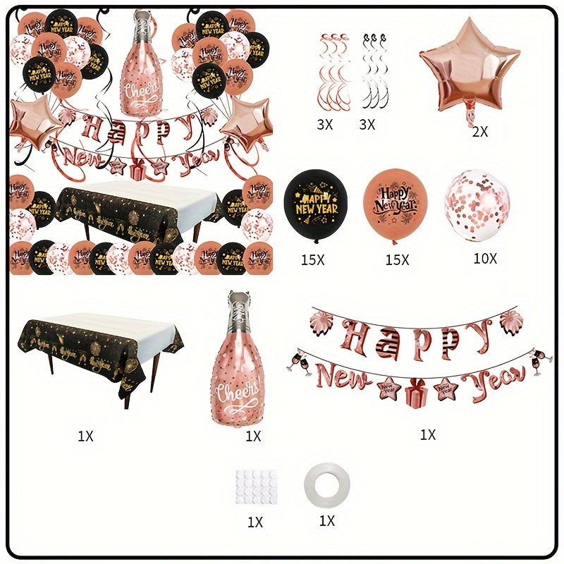 Year Balloon Party Decoration Round Year Latex Aluminum Foil Balloon