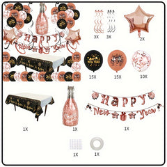 Year Balloon Party Decoration Round Year Latex Aluminum Foil Balloon