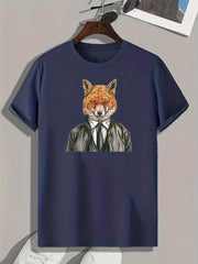 Bear Print Men's Graphic T-shirt Casual Comfy Tees For Summer