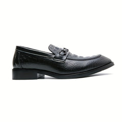 Men's Apron Toe Textured Dress Loafer Shoes Non slip Slip On Shoes