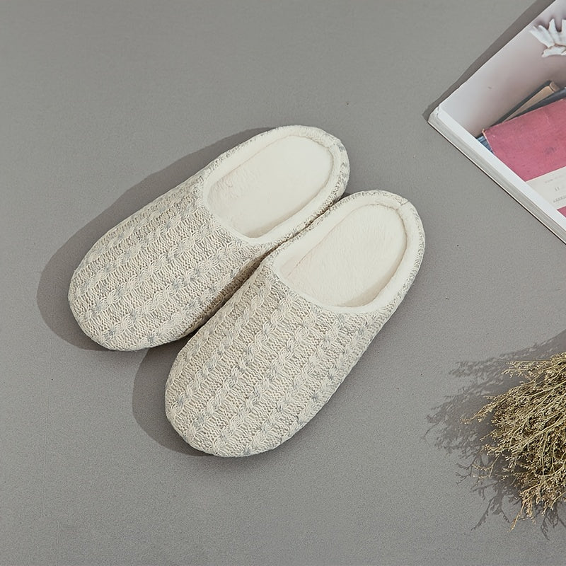Men's Striped Comfortable Slippers Warm Cotton Lining Indoor Outdoor