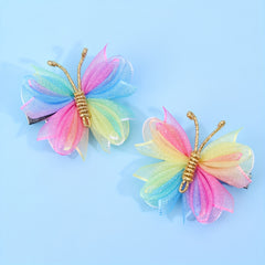 2pcs Cartoon Mesh Butterfly Hair Clips for Baby Girls