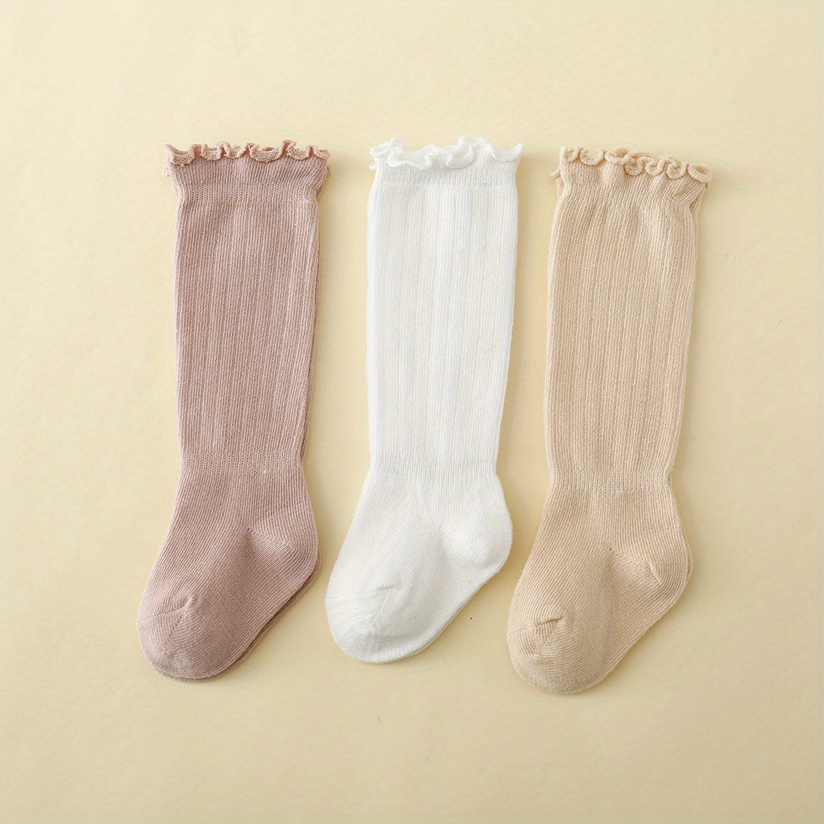 3 Pairs Baby Girls Cotton Stockings Spring Autumn