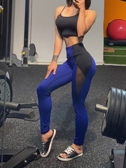 Mesh Stitching Yoga Leggings High Waist Workout Pants