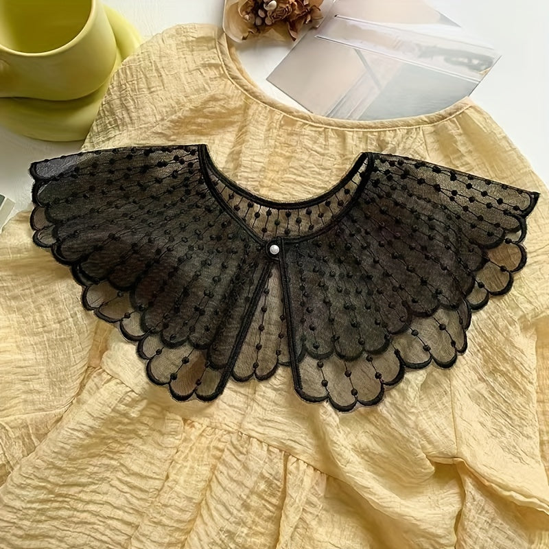 Lace False Collar Ruffles Cape Embroidery Dickey Collar Detachable Half Shirt