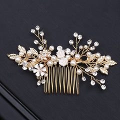 Golden Leaf Hair Comb Wedding Hair Jewelry Bridal Accessories