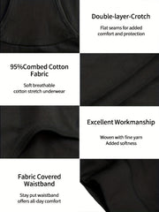 4pcs Letter Print Briefs Women's Comfy & Breathable Intimates Panties
